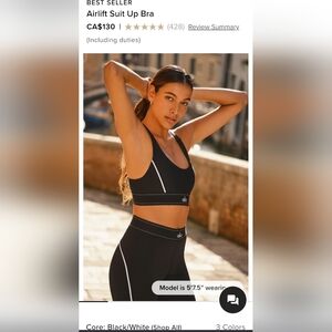 ALO Yoga Black and White Airlift Suit Up Bra